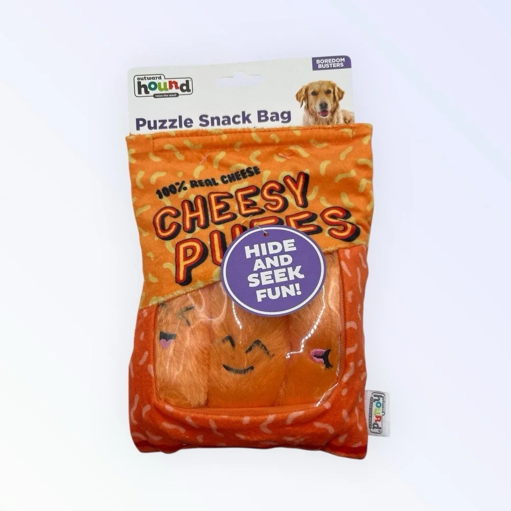 OUTWARD HOUND CHEESY PUFFS INTERACTIVE DOG TOYS NEW!!